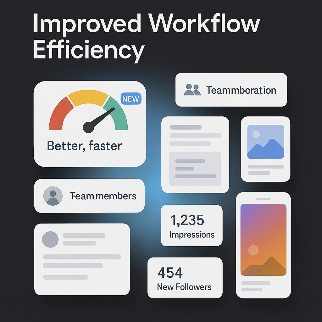 Dashboard showing improved workflow efficiency with team collaboration and campaign management